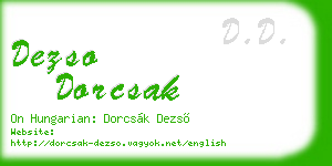 dezso dorcsak business card