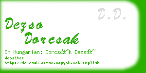 dezso dorcsak business card